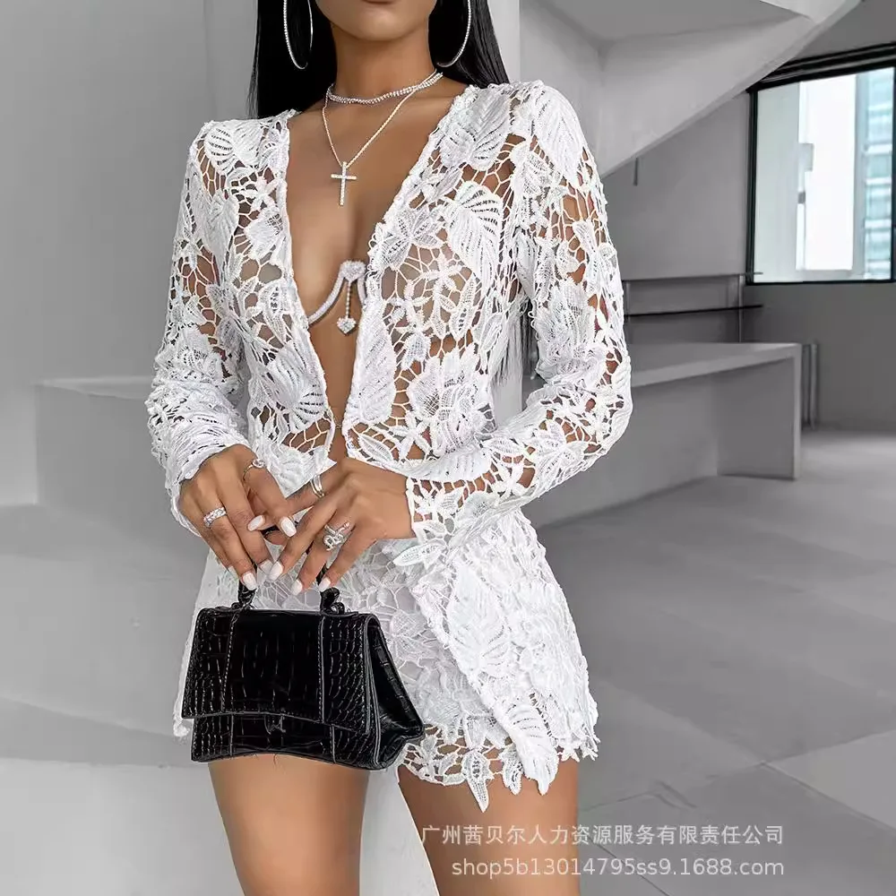 Women Sexy Short Sets Hollow O - огляд і ціна Linen Shirt Breathable