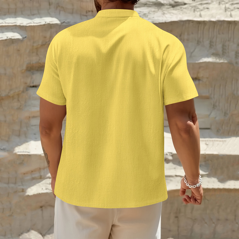 Men's Cotton Linen Henley Shir - огляд і ціна Linen Shirt Breathable