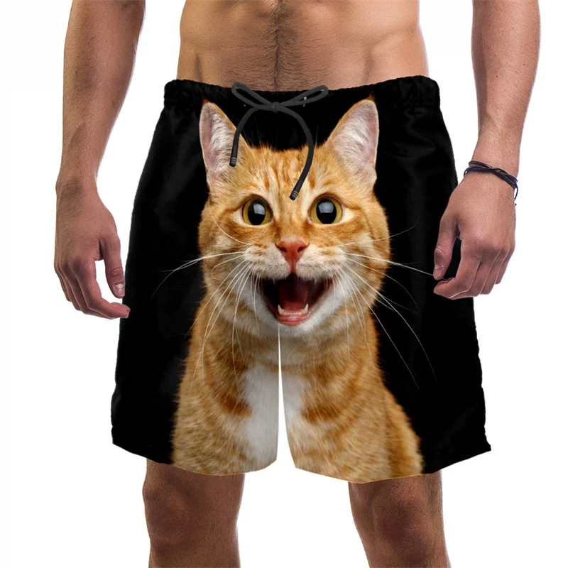 3d Print Funny Cat Beach Short - огляд і ціна Trunks Board Surf