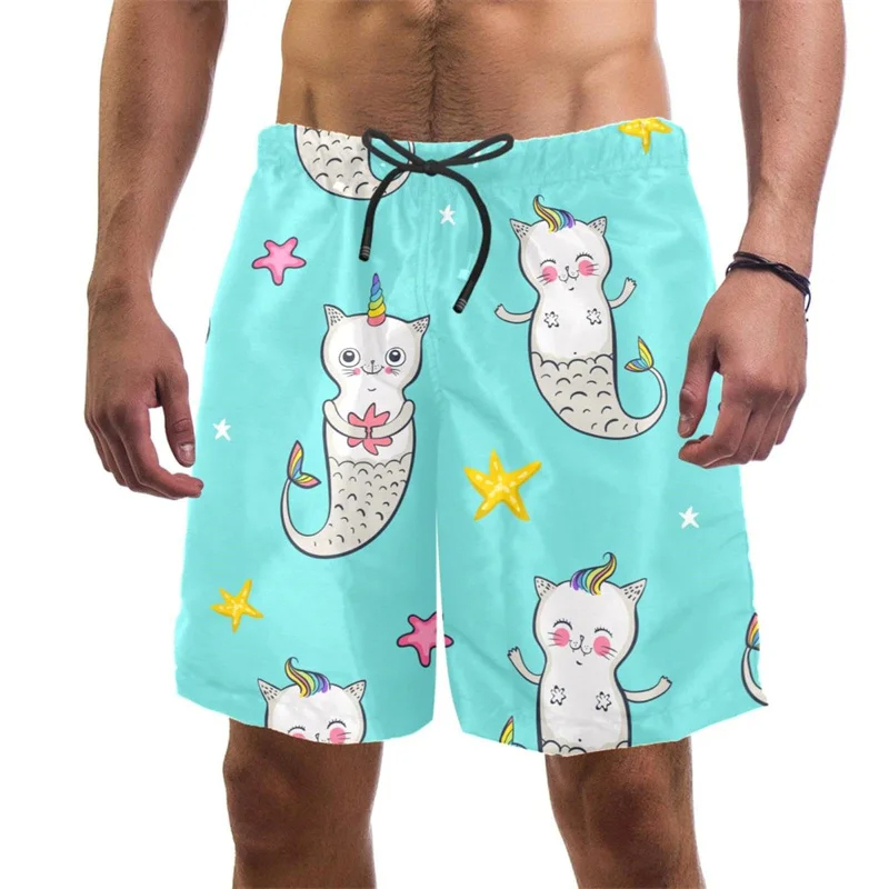 3d Print Funny Cat Beach Short - огляд і ціна Trunks Board Surf