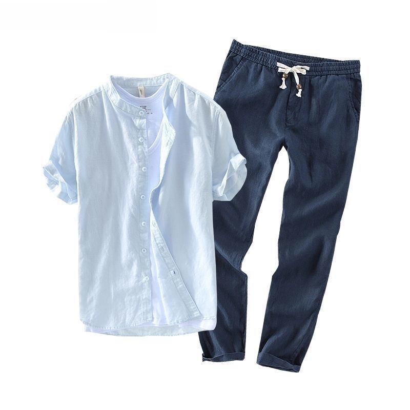 Men's Linen Short Sleeve Casua - огляд і ціна Linen Shirt Breathable