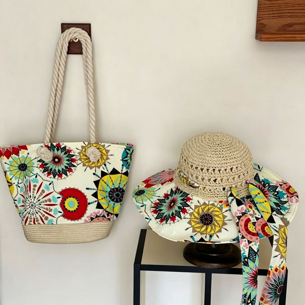 Boho Straw Sun Hat and Beach B - огляд і ціна Bucket Hat Straw