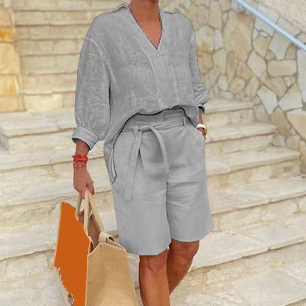 Cotton Linen Women's Two Piece - огляд і ціна Linen Shirt Breathable